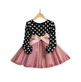 Girls Tulle & Polka Dot Long Sleeve Dress for All Seasons